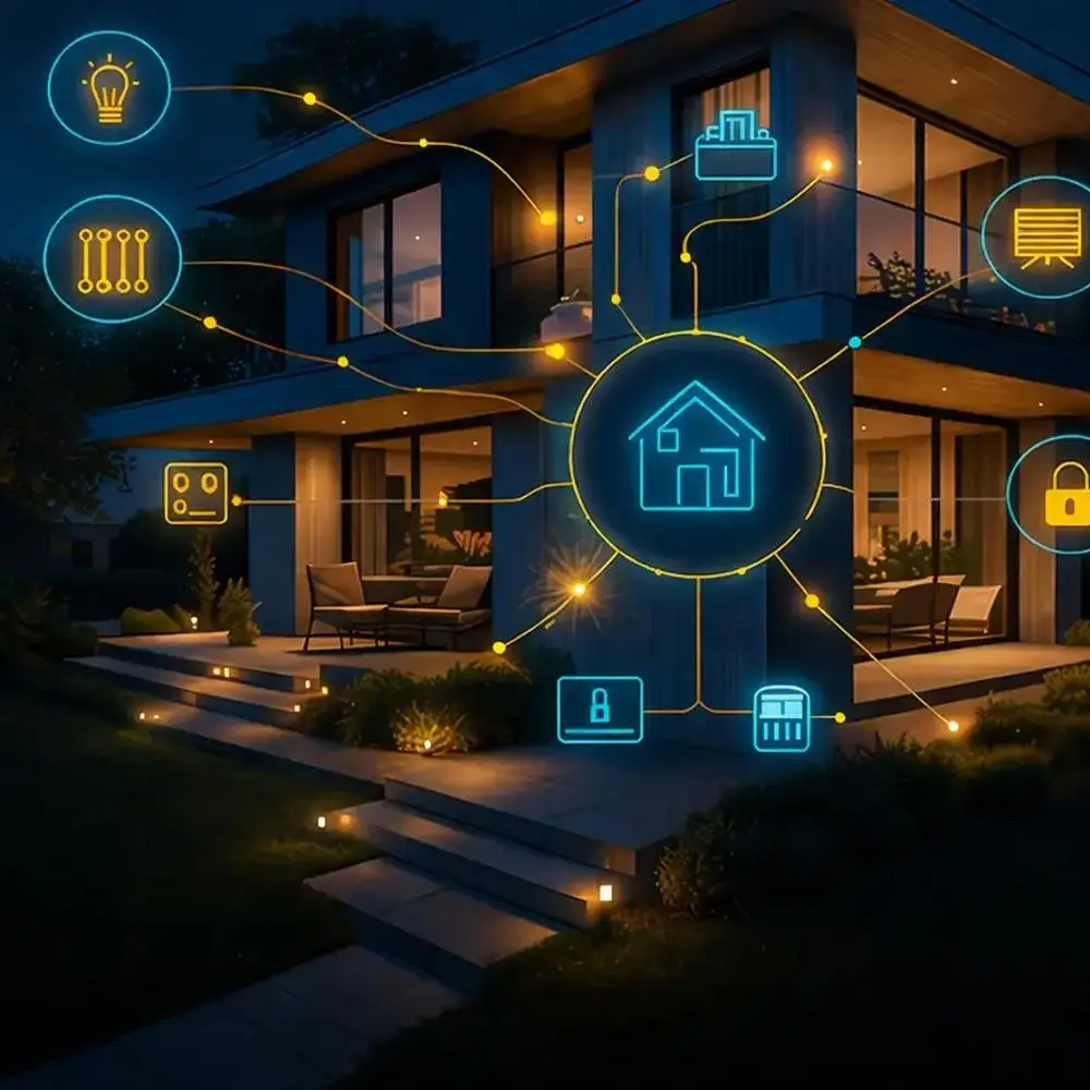 Maison intelligente avec domotique par WattClim à Lille : gestion connectée de l’éclairage, du chauffage, de la sécurité et des équipements.