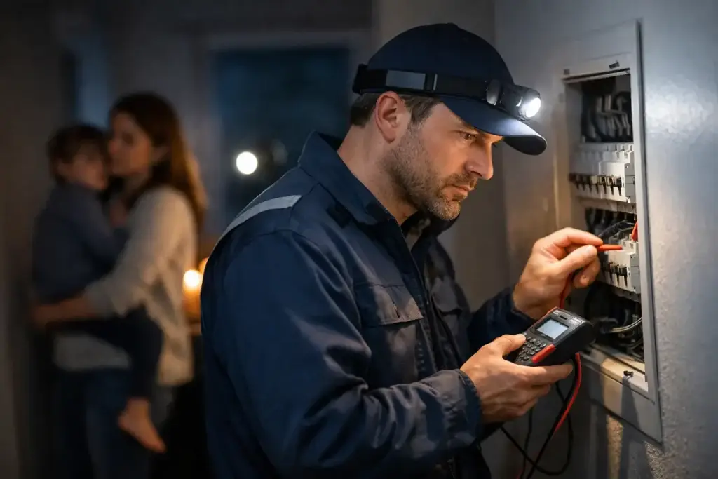 Électricien urgence coupure courant maison