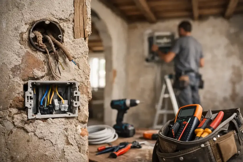 Exemple rénovation électrique maison ancienne